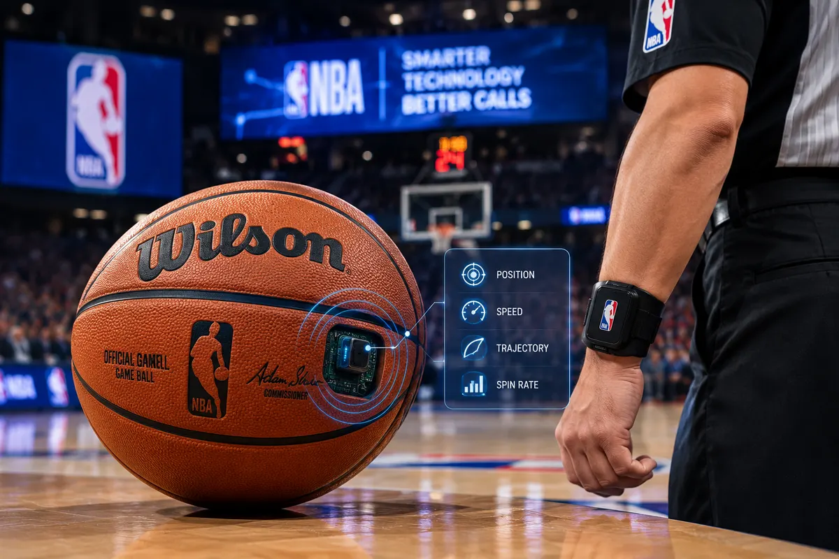 NBA-da sınaqdan keçirilən sensorlu ağıllı basketbol topu.